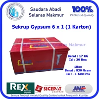 Sekrup Gypsum LONG 6x1 ( 1 Karton )